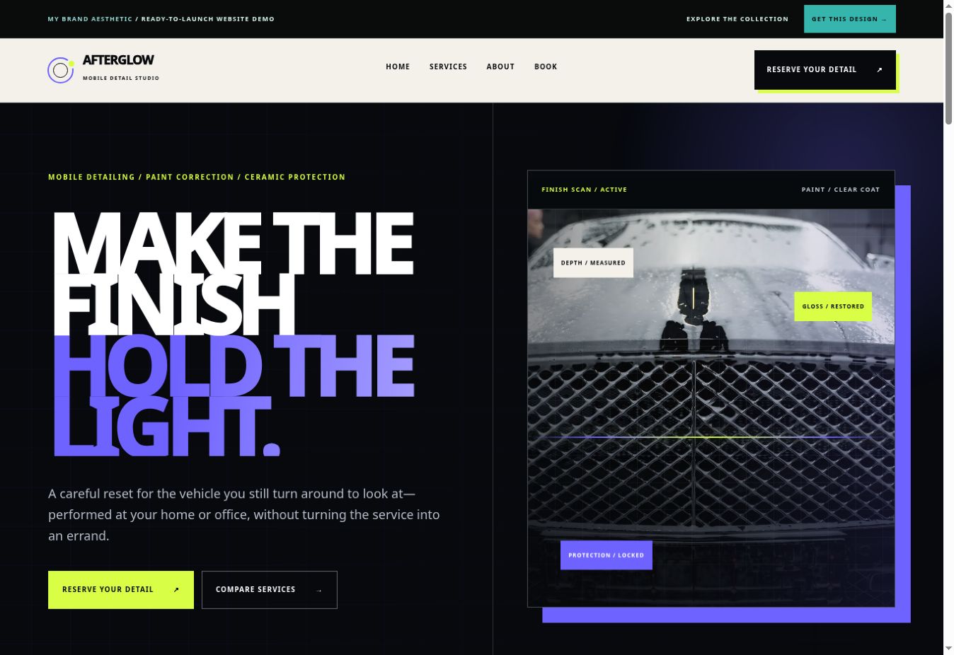Afterglow Mobile Detail — DIY Website Template