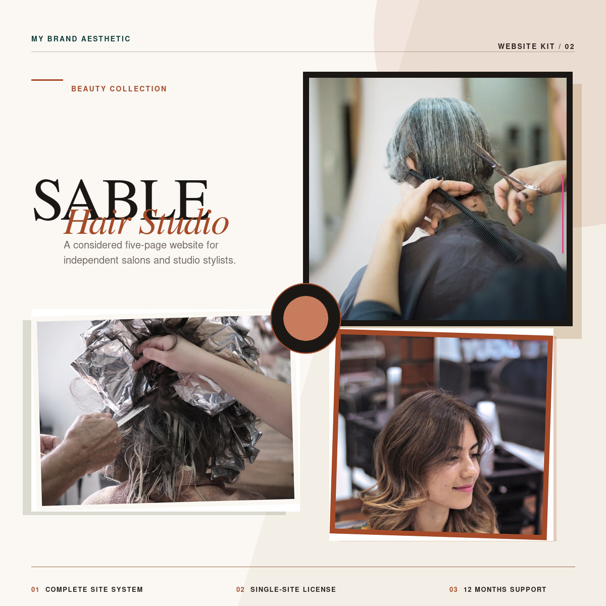 Sable Hair Studio website template product cover